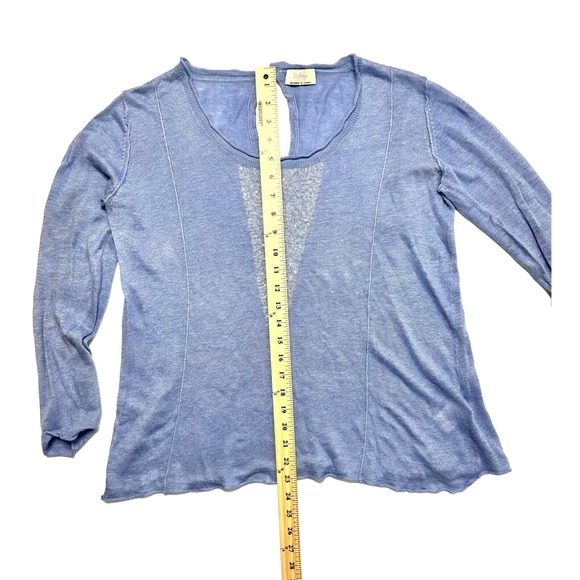 Wrap London Women's Light Blue Sweater w/Sequined Front Key Hole Back Size 8 - Picture 8 of 10